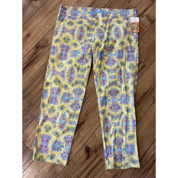 NWT Kaeli Smith size 10 colorful cropped pants - Picture 1 of 5